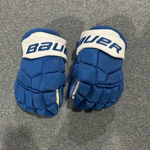 Game Used Blue Bauer UltraSonic Pro Stock Gloves Colorado Avalanche Rodrigues 14”