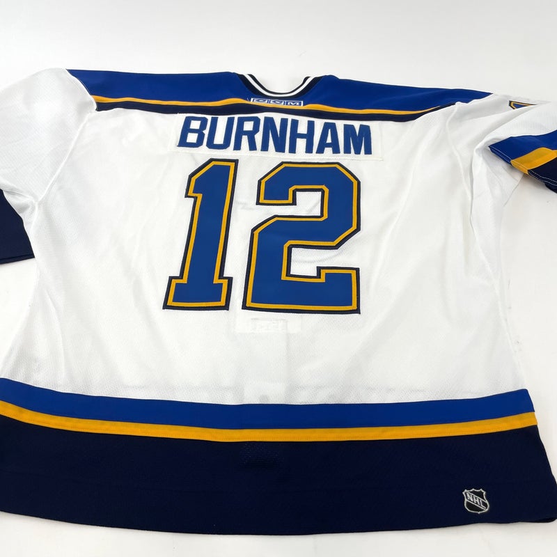 White CCM St. Louis Blues Jersey - Size 58 - Burnham #12