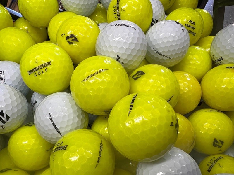Bridgestone E6 Speed        15 Near mint AAAA Yellow and White Used Golf Balls