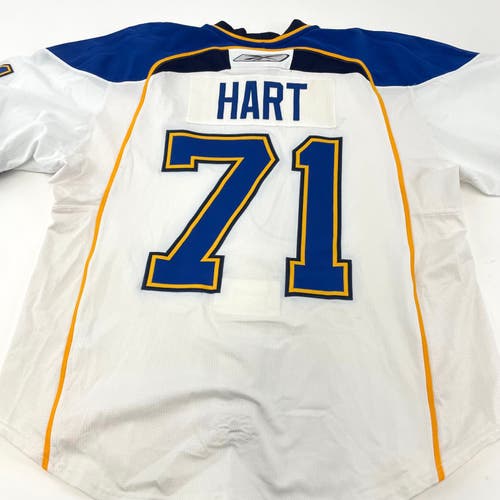 White Reebok St. Louis Blues Jersey - Size 56 - Hart #71