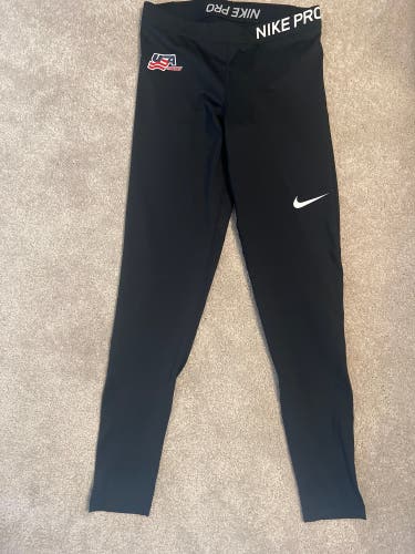 USA Hockey Nike Pro Leggings / Medium / Black