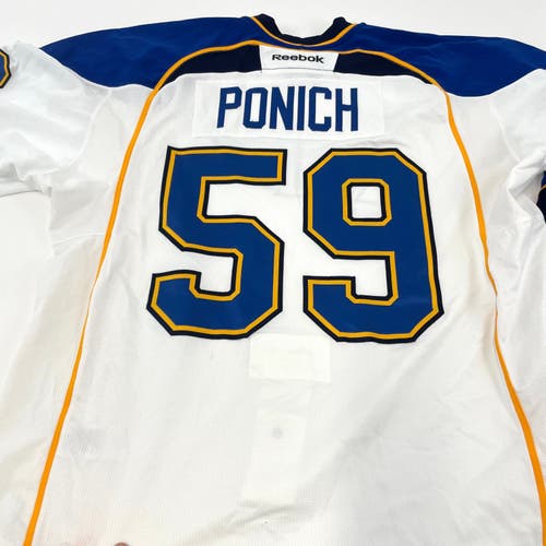 White Reebok MIC Made in Canada St. Louis Blues Jersey - Size 58+ - Ponich #59