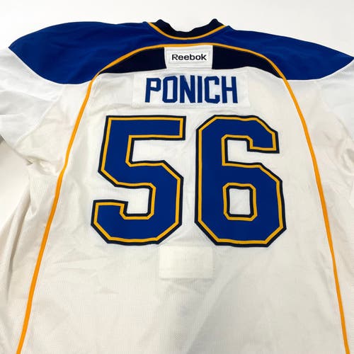 White Reebok MIC Made in Canada St. Louis Blues Jersey - Size 58+ - Ponich #56