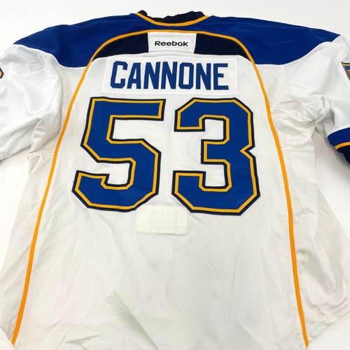 White Reebok MIC Made in Canada St. Louis Blues Jersey - Size 56 - Cannone #53