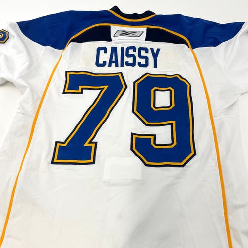 White Reebok MIC Made in Canada St. Louis Blues Jersey - Size 58 - Caissy #79