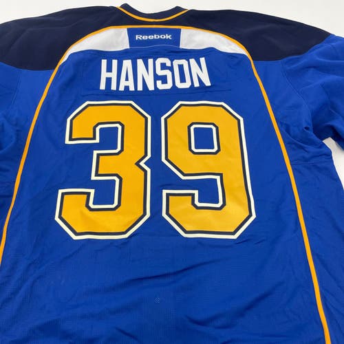Blue Reebok MIC Made in Canada St. Louis Blues Jersey - Size 58+ - Hanson #39