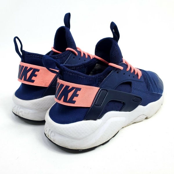 Nike Huarache Run Ultra Girls Running Shoes Size 7Y Snealers Blue Pink |