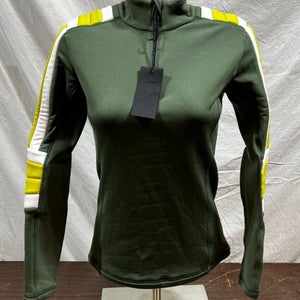 HEAD Rebels Wild Women's Padded Arm Retro Mid-Layer Ski Shirt Green Small NEW