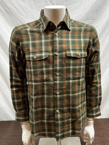 Mont-Bell Green Plaid 100% Button Front Shirt Men's Small NEW Fast Shipping