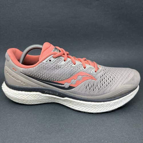 Saucony Womens Triumph 18 S10595-30 Gray Coral Running Shoes Sneakers Size 11