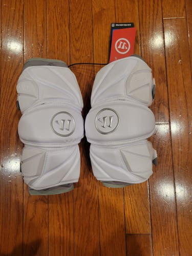 New Adult Large White Warrior Evo Pro Arm Pads