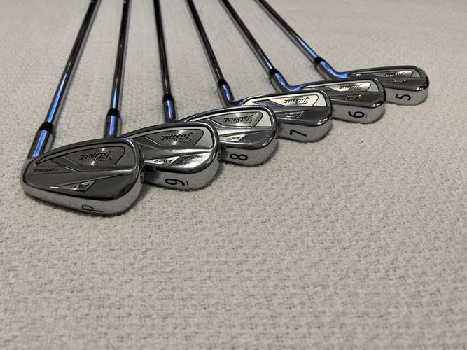 Used Right Handed Extra Stiff Flex Steel Shaft Titleist 718 AP2 5-P Iron Set