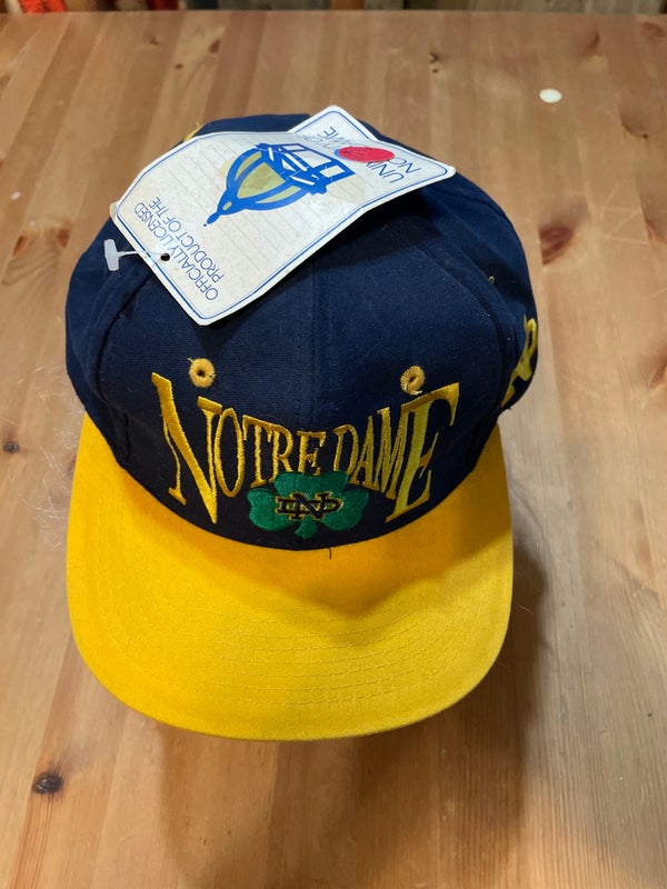 NCAA '47 Brand Notre Dame Fighting Irish Snapback Hat Cap Yellow Flat Navy  Bill - Sinbad Sports Store