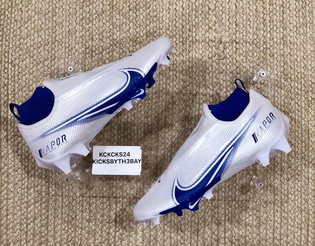 Nike Vapor Pro Edge 360 Football Cleats White AO8277-101 Mens size 11 Game Royal Blue