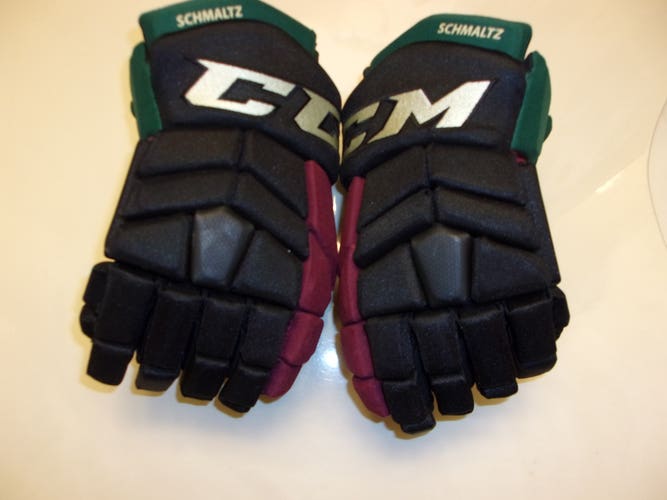 ARIZONA COYOTES Nick Schmaltz game-worn kachina/throwback CCM Pro gloves size 14 (2022-23 season)