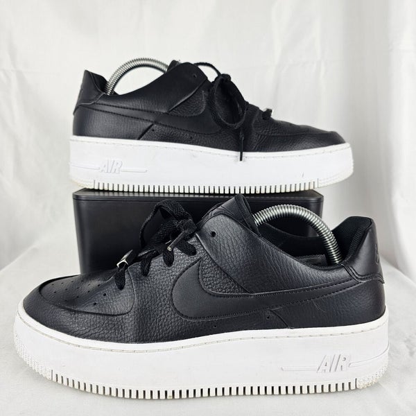 langs twee afbreken Nike Air Force 1 Sage Low Black White Leather Platform Sneakers Womens Size  10.5 | SidelineSwap