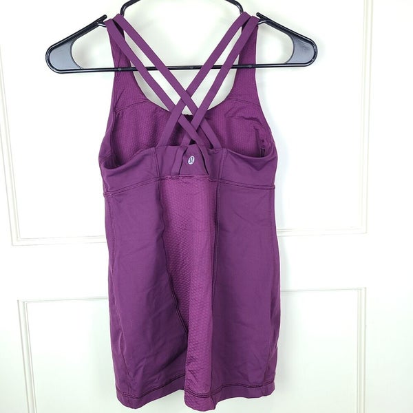 lululemon athletica, Tops, Lululemon Womens Pink Tank Top Built In Bra  And Criss Cross Back Straps Size 6