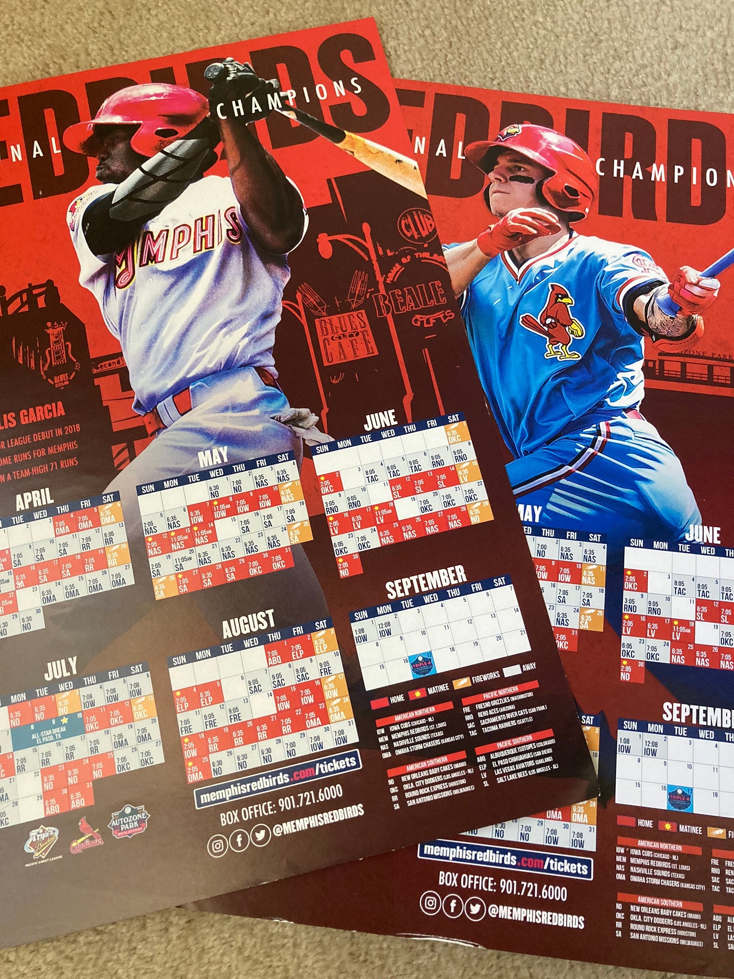 2019 Memphis Redbirds Magnet Schedule