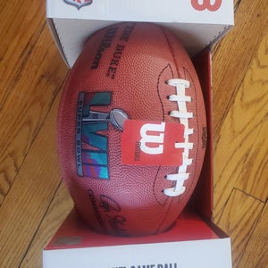 NEW!! WILSON SUPERBOWL LVII NFL "THE DUKE" FOOTBALL WITH TEAMS (CHIEFS/EAGLES) RETAILS $215 with Tax