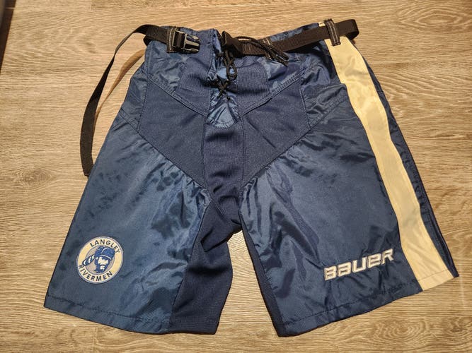 Langley Rivermen BCHL Blue Used Small Bauer Nexus Pant Shell Pro Stock
