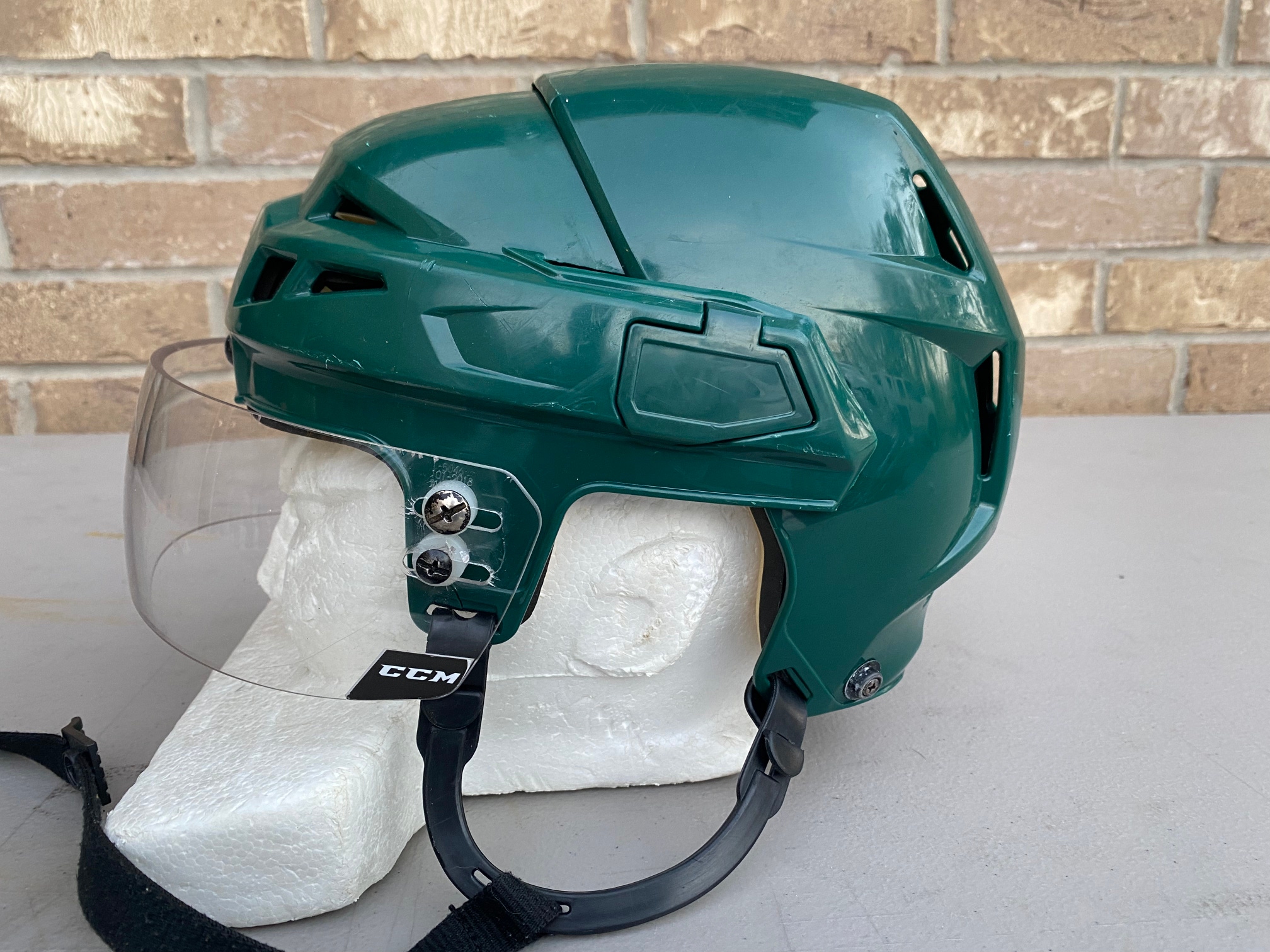 CCM V08 Pro Stock Hockey Helmet Combo Green Small CCM Visor 3696