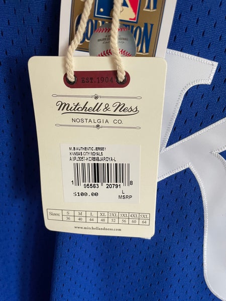 BO JACKSON K.C. ROYALS COOPERSTOWN COLLECTION BASEBALL JERSEY MITCHELL &  NESS XL