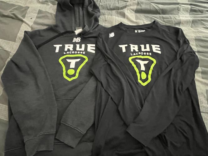True Lacrosse New Balance Sweatshirt and dry fit long sleeve bundle