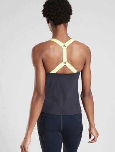 Athleta Ascent Support Top Navy / Alluring Yellow Size XL  #531155 NWT