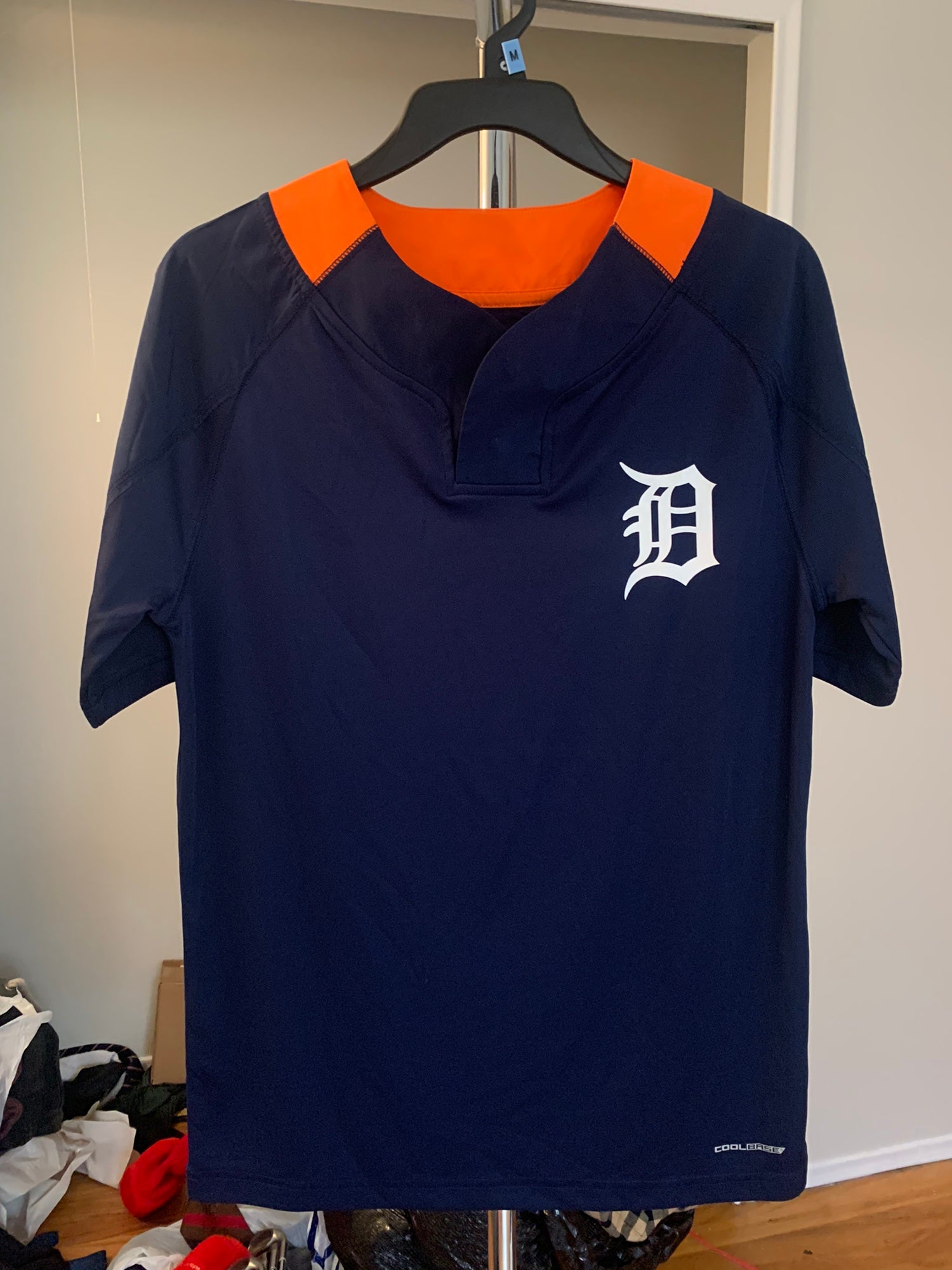 Vintage Detroit Tigers Majestic Batting Practice Jersey Button Down Size XL  USA