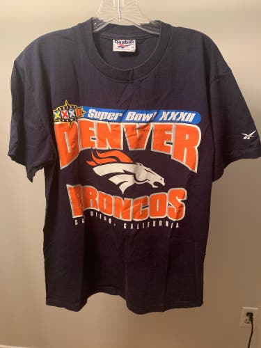 Vintage Mens Reebok Denver Broncos Super Bowl T-Shirt Medium