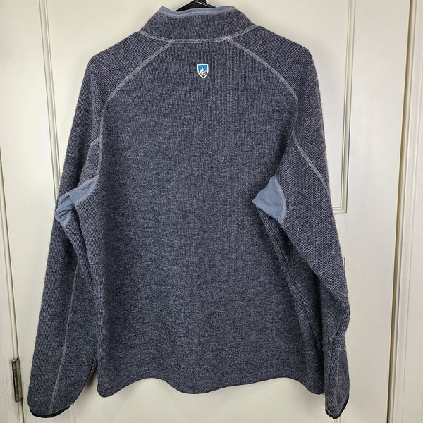 Kuhl ThermoKore Thor Sweater Wool Blend 1/4 Zip Pullover Gray Mens Size: L
