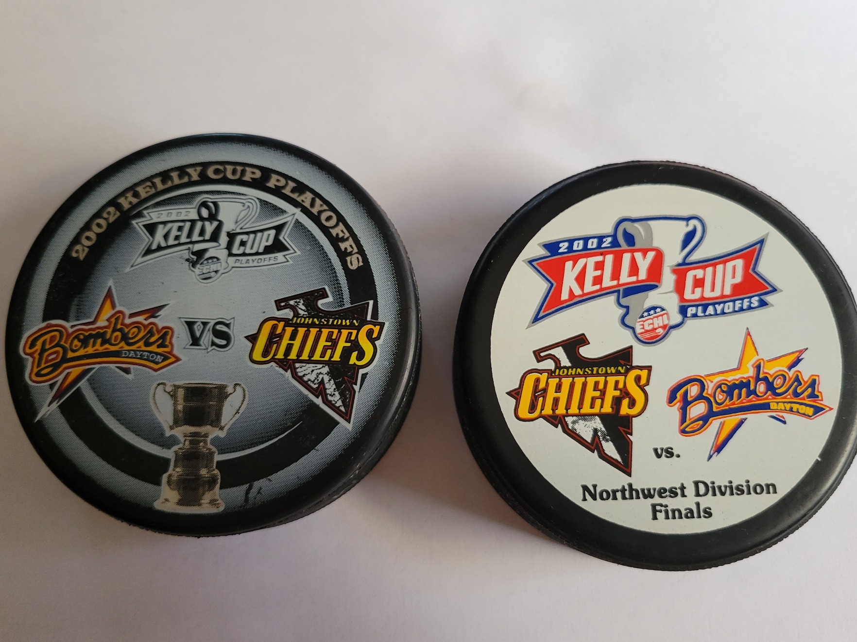 Johnstown Chiefs 2002 ECHL Kelly Cup Playoffs Collectible Pucks