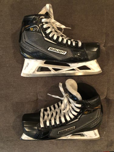 Senior Used Bauer Supreme S27 Hockey Goalie Skates Regular Width Size 9.5D (Bauer)
