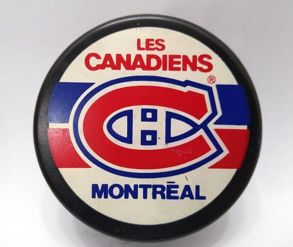 1985-92 Montreal Canadiens Large Logo Official NHL Hockey GAME PUCK Ziegler GT1