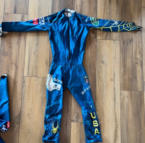 Men's Used Large Spyder USST Racing Speed Suit Ski Suit FIS Legal