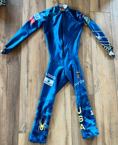 Men's Used Large Spyder USST Racing SL padded Suit /Ski FIS Legal