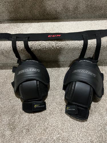 Goalie knee guards and garter