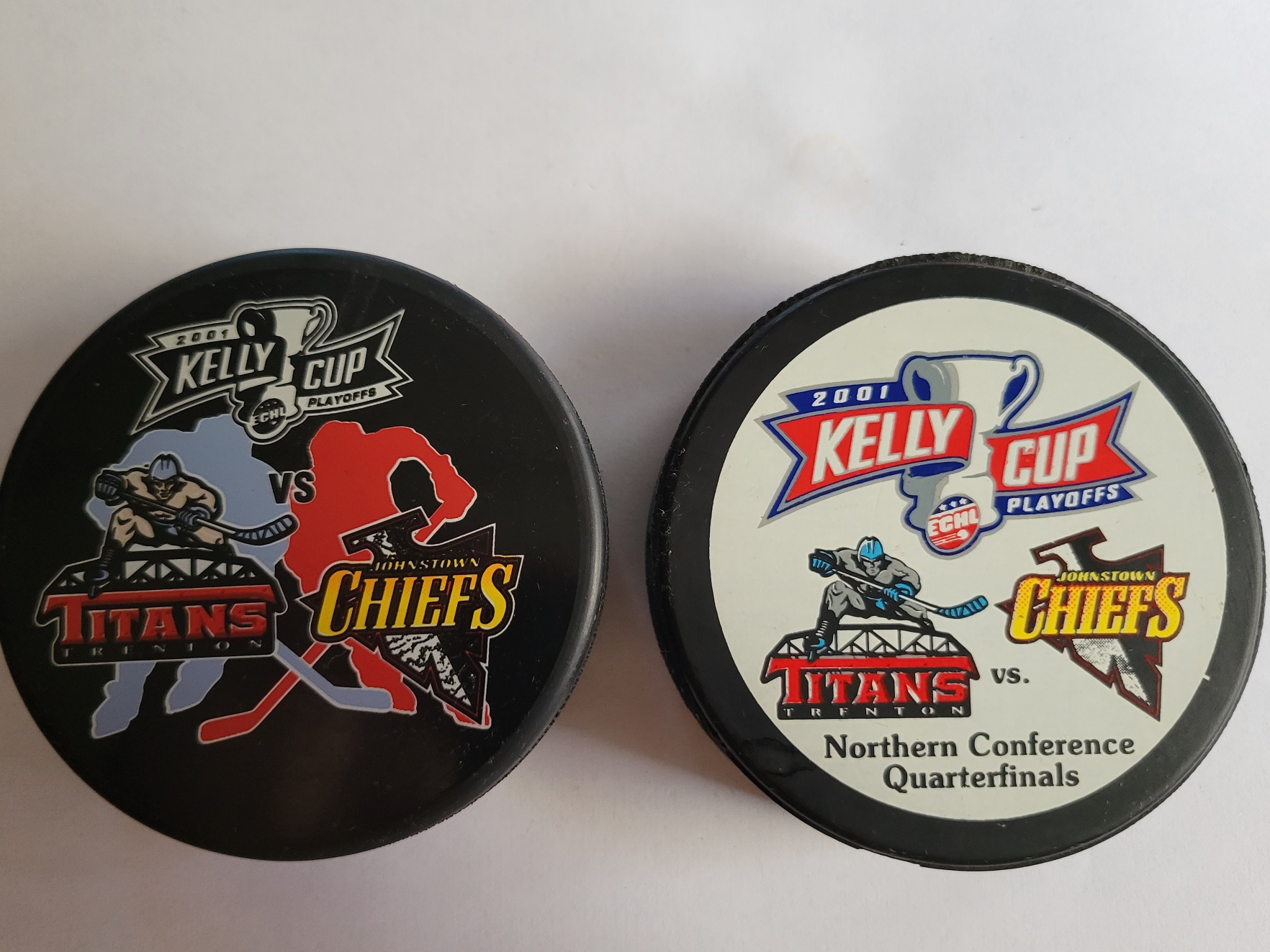 Johnstown Chiefs 2001 ECHL Kelly Cup Playoffs Collectible Pucks