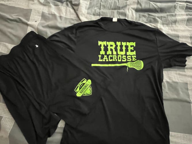 True Lacrosse Shooter Shirt and Shorts. Size Large for Both
