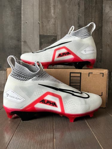 Nike Alpha Menace Elite 3 Football Cleats Grey Red Men's Size 8.5 CT6648-103
