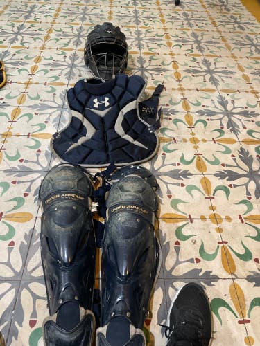 Under armor catcher’s set with mizuno samurai mask