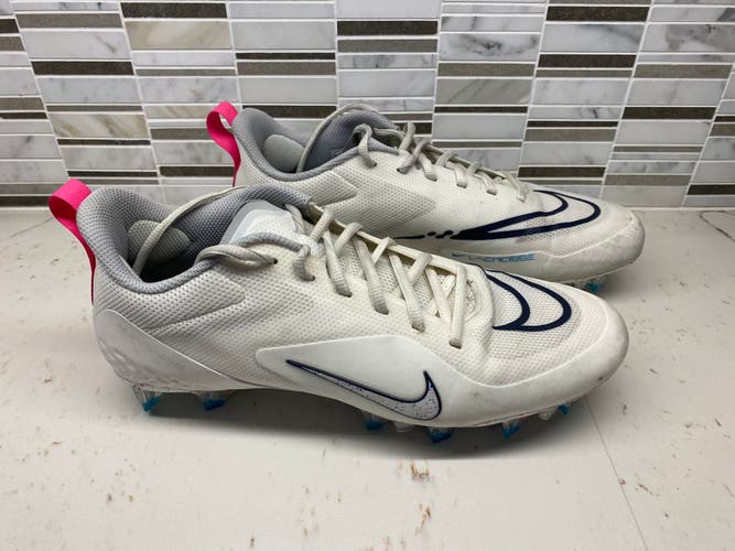White Adult Used Men's Size 10 (Women's 11) Molded Cleats Nike Mid Top Alpha Huarache 8 Pro