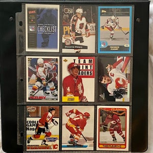 Theo Fleury NHL Hockey Card Lot (9) - New York Rangers & Calgary Flames