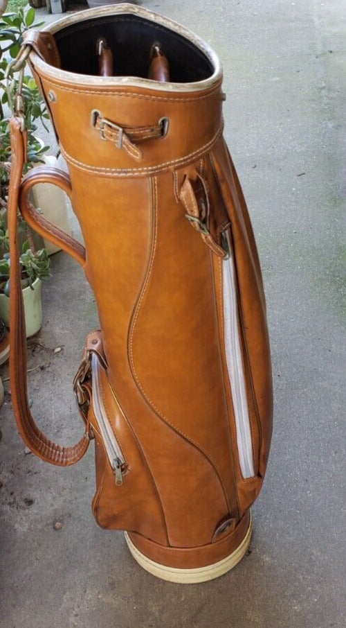 EXCELLENT VINTAGE FAUX LEATHER RAM 3 WAY GOLF BAG