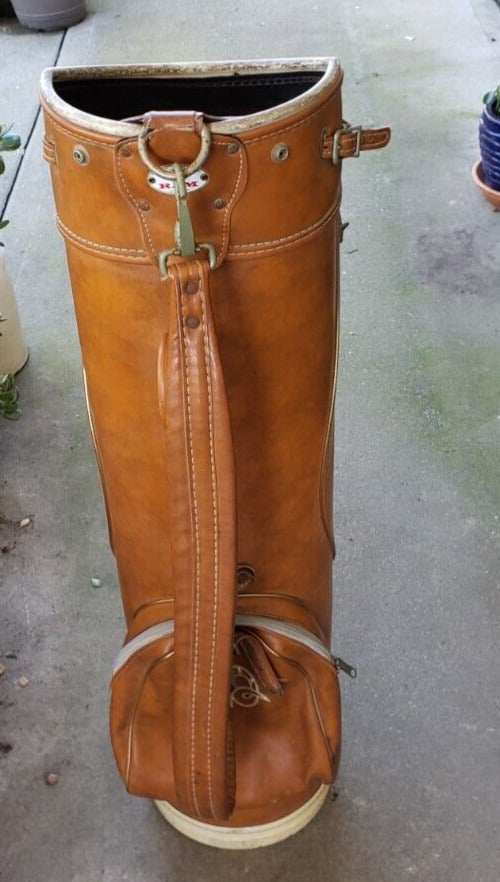 EXCELLENT VINTAGE FAUX LEATHER RAM 3 WAY GOLF BAG