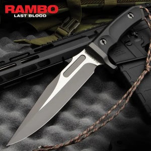 New RAMBO LAST BLOOD BOWIE KNIFE WITH SHEATH - OFFICIALLY LICENSED