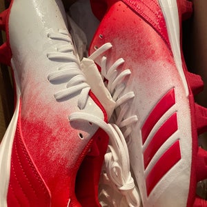Brand New Adidas Icon Md Red/White Baseball Shoes Cleats Size 8 US