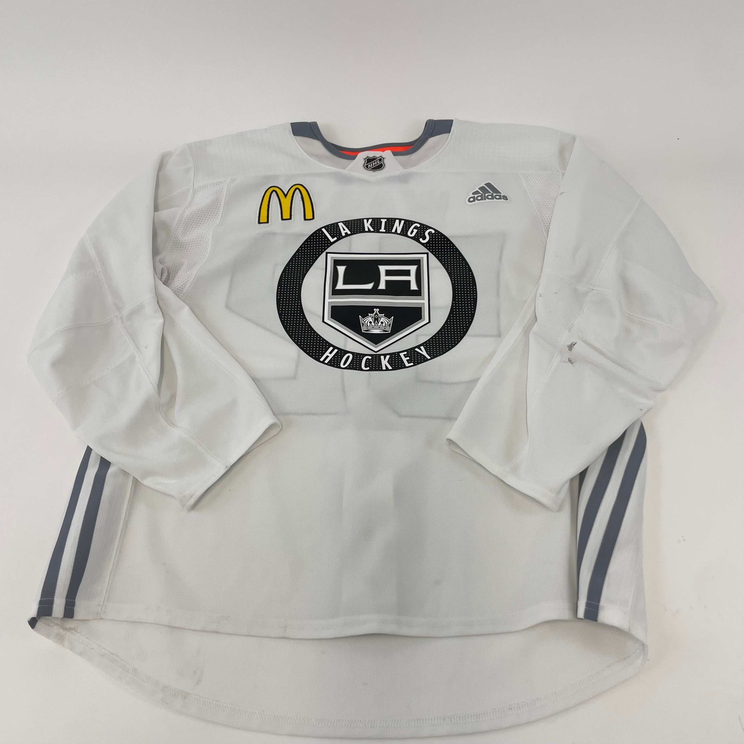 used La Kings White Mic Adidas Practice/Camp Jersey | Pinelli | Size 56 | #38