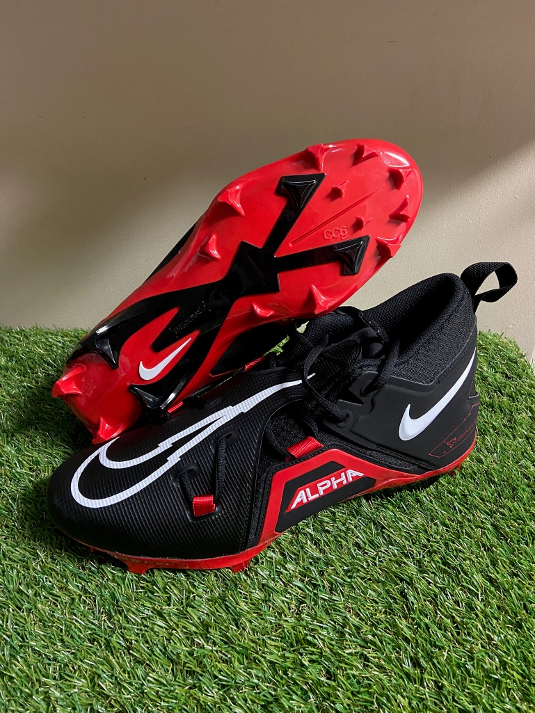*SOLD* Nike Alpha Menace Pro 3 Football Cleats Mens Size 13 Black Red Bred CT6649-004