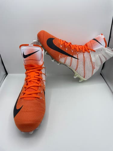 Nike Untouchable 3 Elite White Orange Football Cleats AO3006-118 Mens Size 12